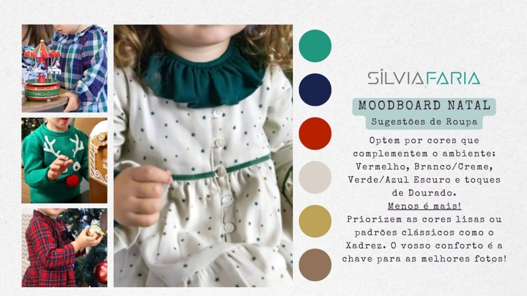 Sugestões de roupa para sessão fotográfica de Natal - Cores neutras e castanhas em estúdio em Gaia.